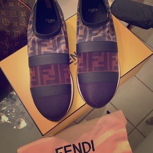 Fendi mesh slip on shoes